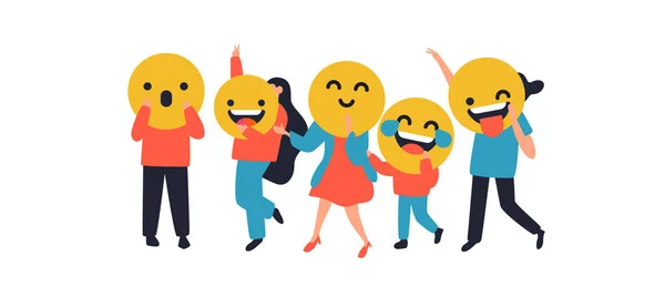 Mensen met een grappig geel gezicht icoon — Stockvector