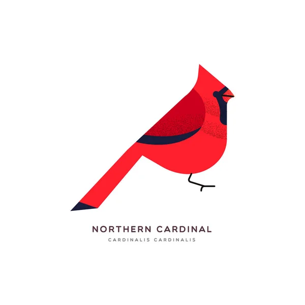 Red northern cardinal bird isolated animal cartoon — Stock Vector