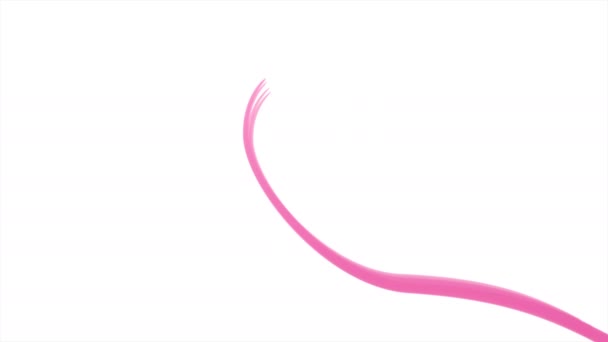 Breast Cancer Awareness Month Animation Pink Ribbon Drawing Health Support — Stock Video