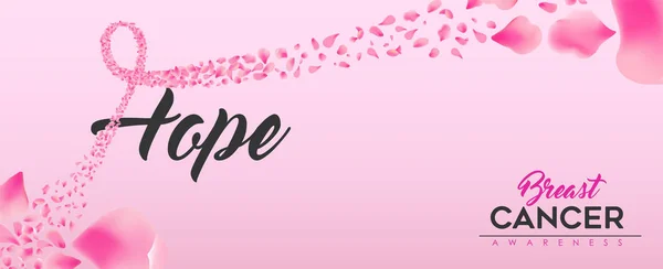 Bannière d'espoir sur la sensibilisation au cancer du sein — Image vectorielle
