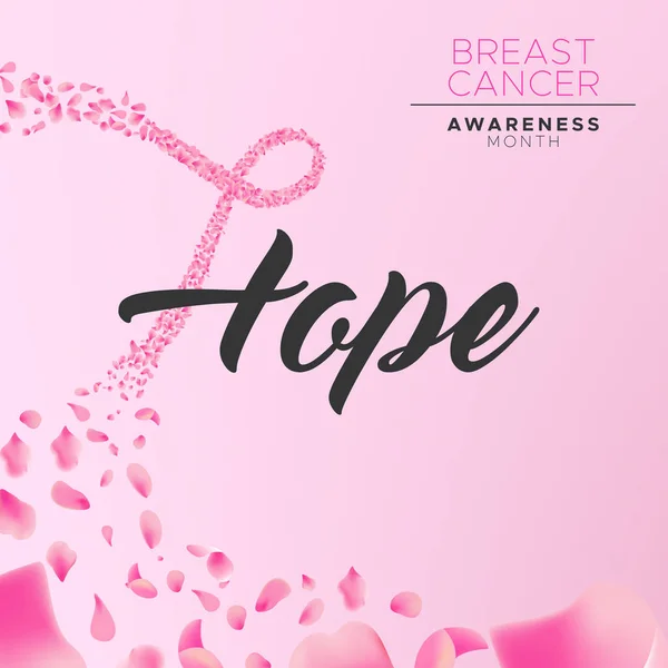 Conciencia del cáncer de mama esperanza cinta fondo — Vector de stock