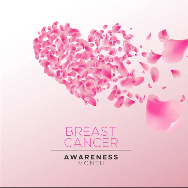 Breast cancer awareness concept hart achtergrond — Stockvector