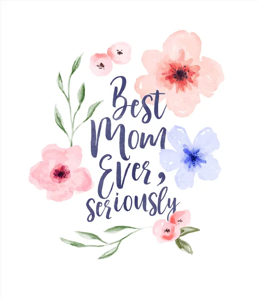 Best Mom Ever Funny Mother Day Greeting Card Typography Quote — Stock Vector