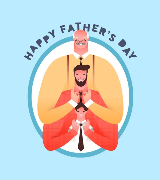 Ilustracja Kartki Okolicznościowej Happy Father Day Dziadek Dorosły Tata Naprawiający — Wektor stockowy