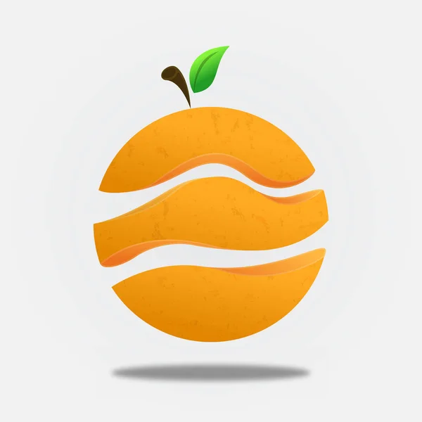 Färgglada Apelsin Frukt Skivad Isolerad Vit Bakgrund Färsk Naturlig Mat — Stock vektor