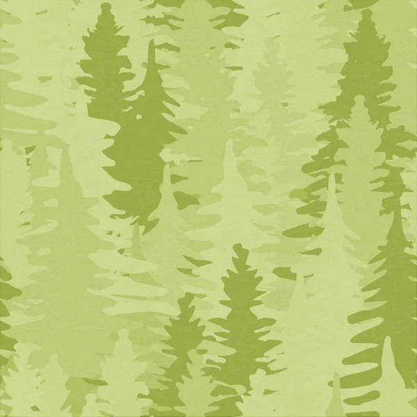 緑の松の木のシームレスなパターン図 抽象的な森林景観や自然背景デザイン — ストックベクタ