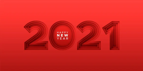 Поздравление Новым 2021 Годом Иллюстрация Поздравительной Открытки Выкройка Календаря Даты — стоковый вектор