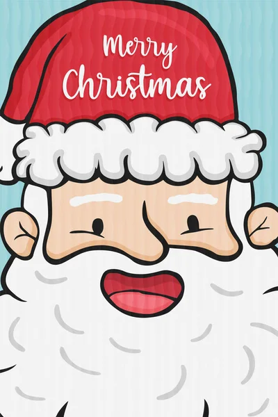 Merry Christmas Greeting Card Illustration Funny Santa Claus Character Cartoon — Stock Vector