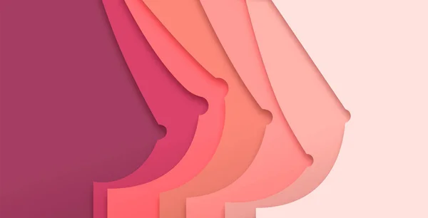 Silhouette Poitrine Groupe Femmes Dans Style Artisanal Coupe Papier Santé — Image vectorielle
