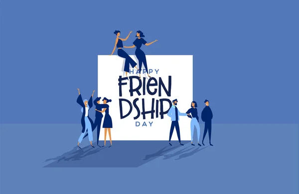 Journee De L Amitie Carte Amis Parler Et Bavarder Bulles Groupe Texte Stock Photo