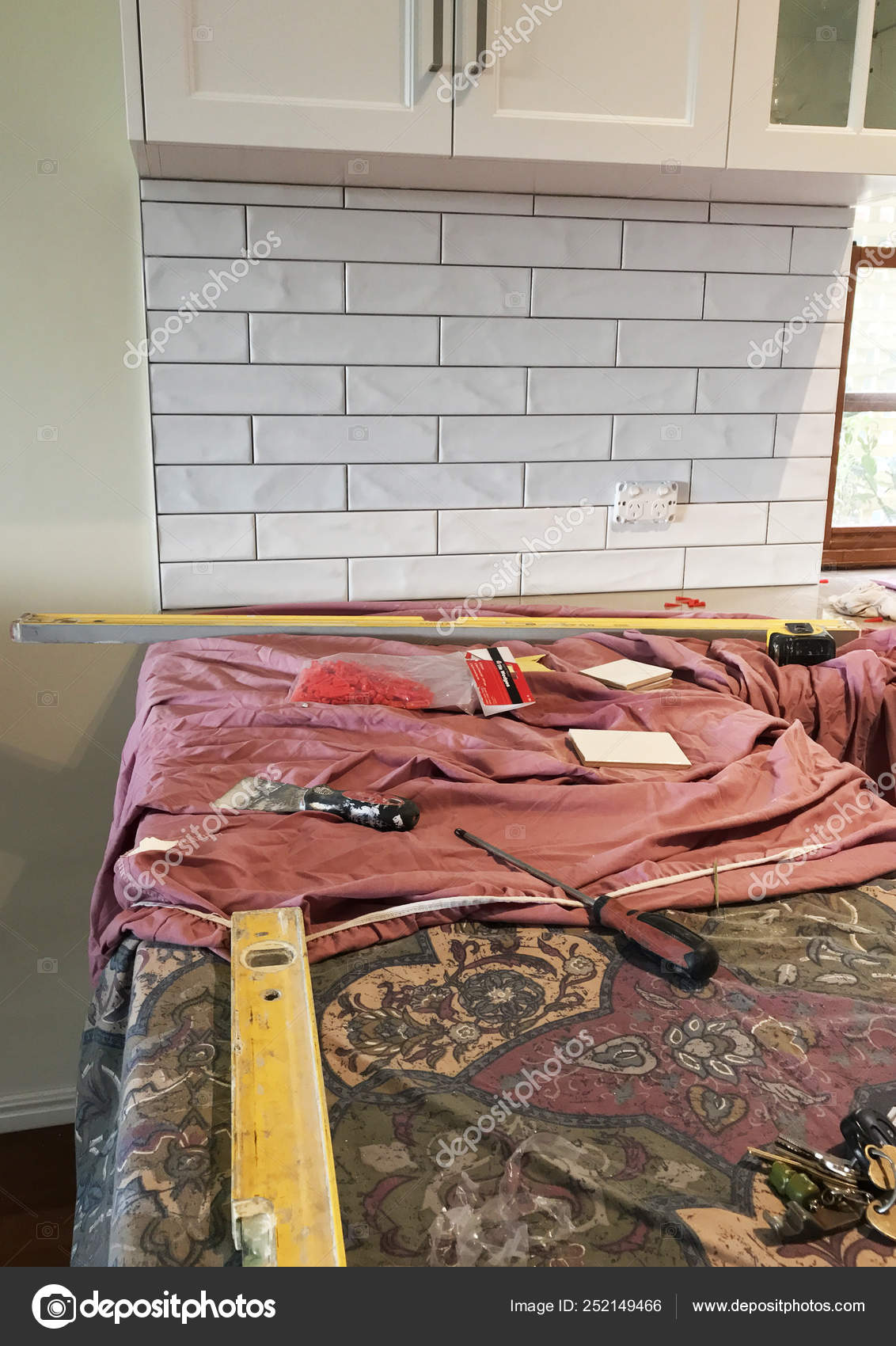 Extensive Kitchen Renovation New Stone Bench Tops White Cupboards