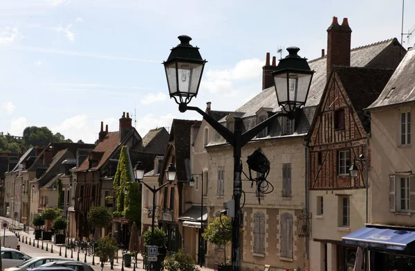 Widok Miasto Amboise Dolinie Loary Francja Widokiem Budynki Rzekę Drogi — Zdjęcie stockowe