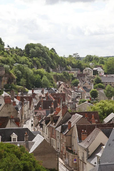 Widok Miasto Amboise Dolinie Loary Francja Widokiem Budynki Rzekę Drogi — Zdjęcie stockowe