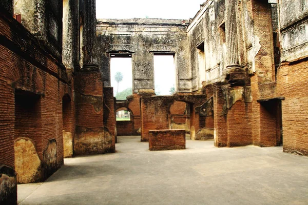 Dachloses Baufälliges Interieur Eines Historischen Wohnhauses Lucknow Uttar Pradesh Indien — Stockfoto