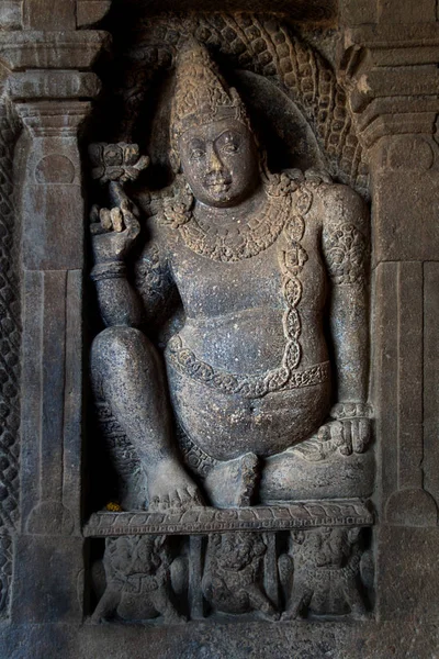 Bas Escultura Relevo Padmapani Entrada Templo Virupaksha Pattadakal Distrito Bagalkot — Fotografia de Stock