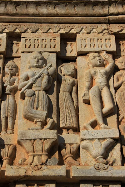 Stone Statuettes Lady Musicians Dancers Jagadeesh Temple Udaipur Rajasthan India — Stock Photo, Image