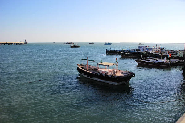 View of boats, ships and Arabian sea at Bhet Dwarka, near Dwaraka, Gujarath, India, Asia