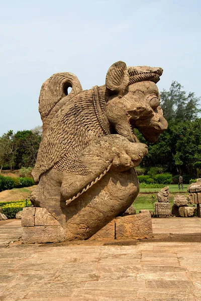 Simha-gaja-Skulptur, konark — Stockfoto