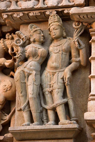 Skulptur im jain Tempel, khajuraho — Stockfoto