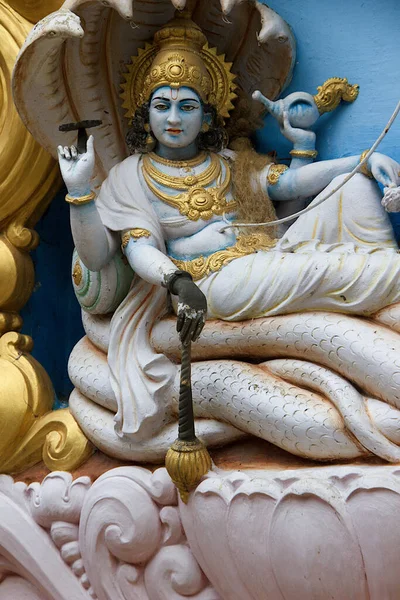 Sculpture Vishnu Resting Adishesha Ramanjaneya Temple Gavipura Bengaluru Karnataka India — Stock Photo, Image