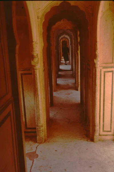 Άποψη Του Στενού Διαδρόμου Στο Παλάτι Hawa Mahal Στην Jaipur — Φωτογραφία Αρχείου