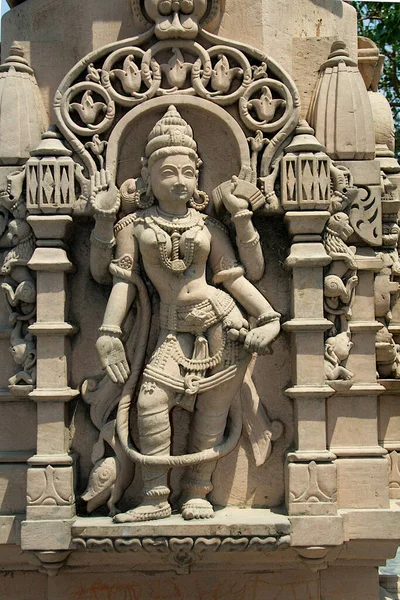 Vue Belle Sculpture Sur Mur Temple Kumaraswamy Nandihalli Près Sandur — Photo