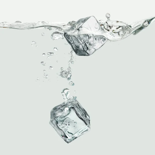Вода Волна Кубиками Льда Пузырьками Воздуха — стоковое фото