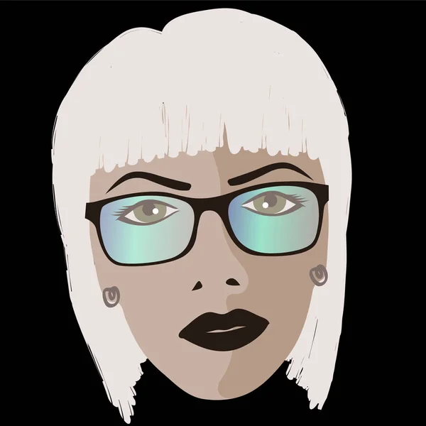 Glamor girl porte des lunettes de soleil — Image vectorielle
