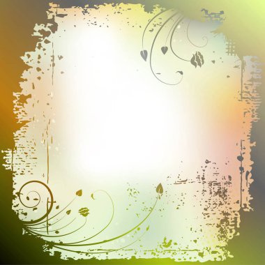 Soyut bitkiler arka plan, afiş çerçevesi, illüstrasyon