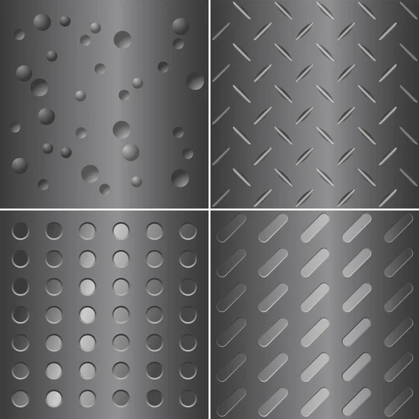 Metal Pattern - vector illustration set of four elements — Stock Vector