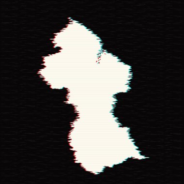 Vektör harita Guyana. İllüstrasyon izole vektör. Beyaz arka plan üzerine siyah. EPS 10 illüstrasyon.