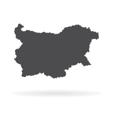 Vektör harita Bulgaristan. İllüstrasyon izole vektör. Beyaz arka plan üzerine siyah. EPS 10 illüstrasyon.