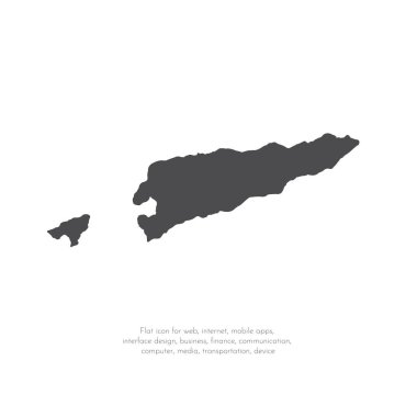 Vektör harita Doğu Timor. İllüstrasyon izole vektör. Beyaz arka plan üzerine siyah. EPS 10 illüstrasyon.