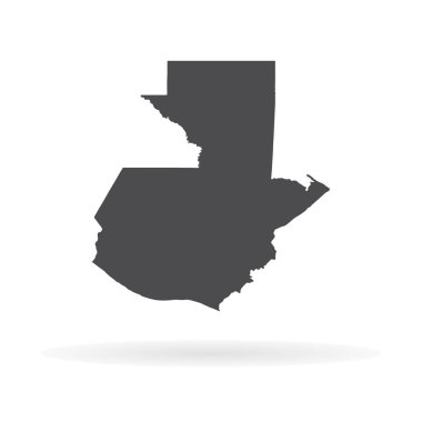 Vektör harita Guatemala. İllüstrasyon izole vektör. Beyaz arka plan üzerine siyah. EPS 10 illüstrasyon.