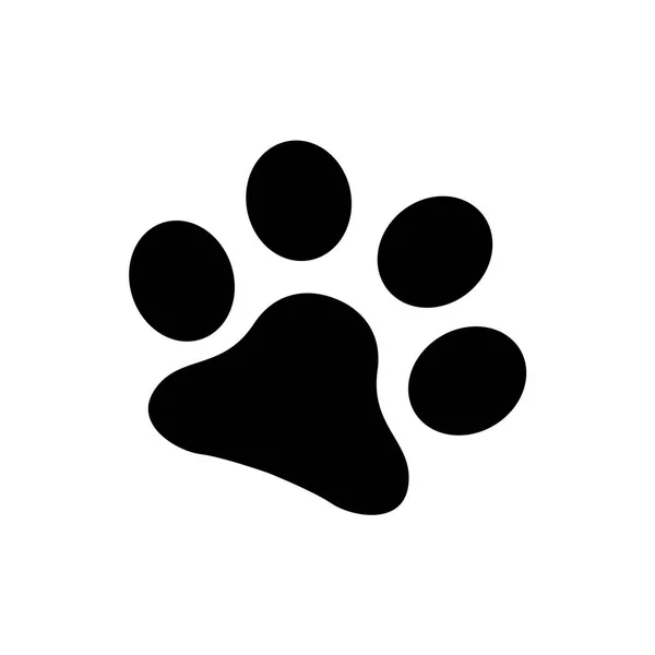 Paw Prints Logotyp Vektorillustration Isolerade Vektor Illustration Svart Vit Bakgrund — Stock vektor