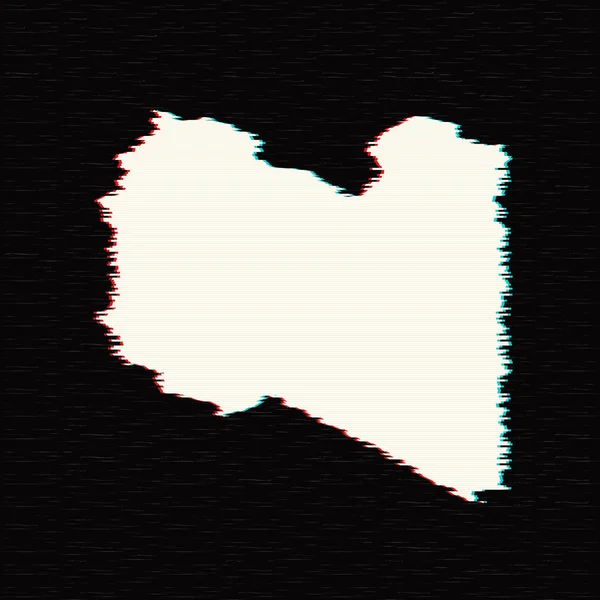 Kaart Van Vector Libië Geïsoleerde Vector Illustratie Zwart Een Witte — Stockvector