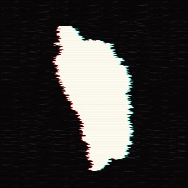 矢量地图多米尼加 孤立的矢量插图 黑色的白色背景 Eps — 图库矢量图片