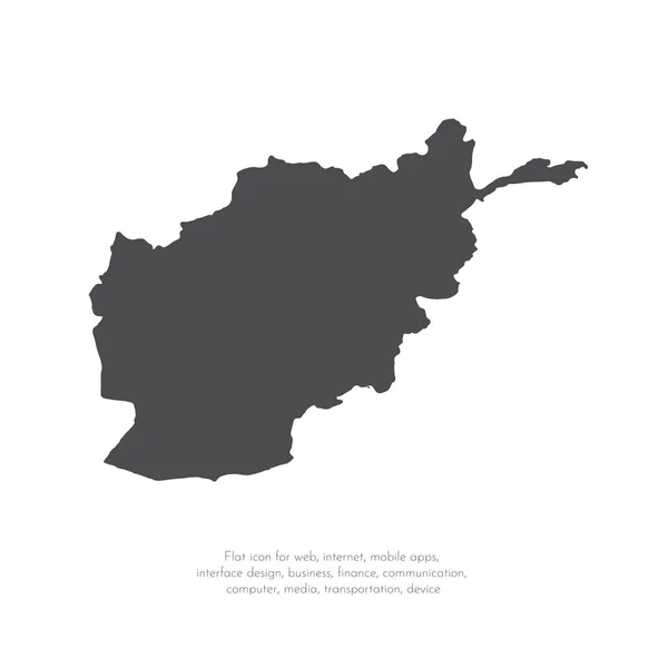 Mappa Vettoriale Afghanistan Illustrazione Del Vettore Isolato Nero Sfondo Bianco — Vettoriale Stock