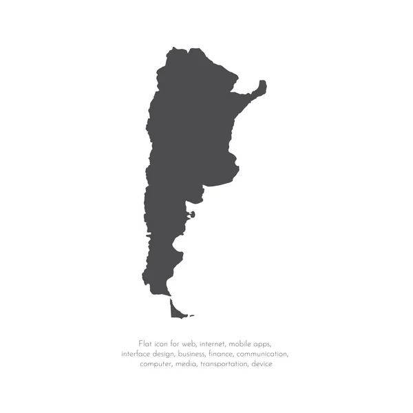 Vektorkarte Argentinien Isolierte Vektorillustration Schwarz Auf Weißem Hintergrund Folge Abbildung — Stockvektor