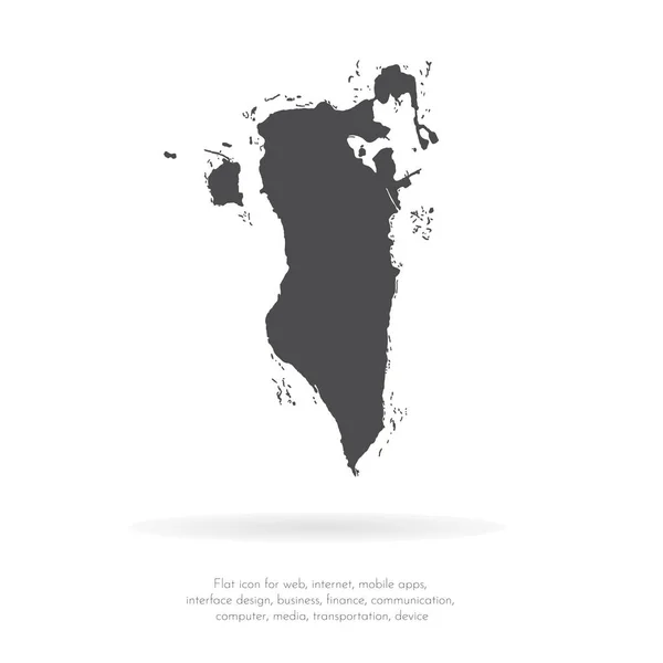 Mapa Vectorial Bahréin Ilustración Vectorial Aislada Negro Sobre Fondo Blanco — Archivo Imágenes Vectoriales