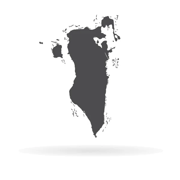 Vector Χάρτη Μπαχρέιν Απομονωμένη Διανυσματικά Εικονογράφηση Μαύρο Άσπρο Φόντο Εικονογράφηση — Διανυσματικό Αρχείο