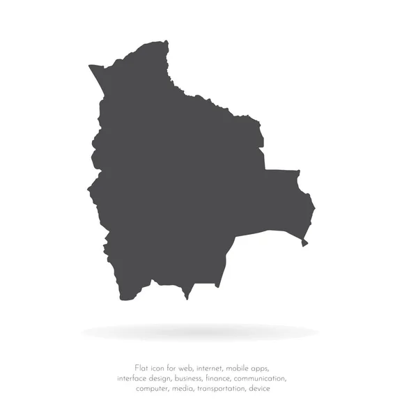 Vektorkarte Bolivien Isolierte Vektorillustration Schwarz Auf Weißem Hintergrund Folge Abbildung — Stockvektor