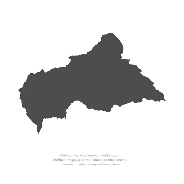 Mappa Vettoriale Repubblica Centrafricana Illustrazione Del Vettore Isolato Nero Sfondo — Vettoriale Stock