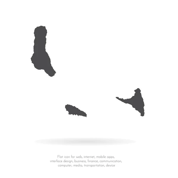 Vektorkarte Komoren Isolierte Vektorillustration Schwarz Auf Weißem Hintergrund Folge Abbildung — Stockvektor