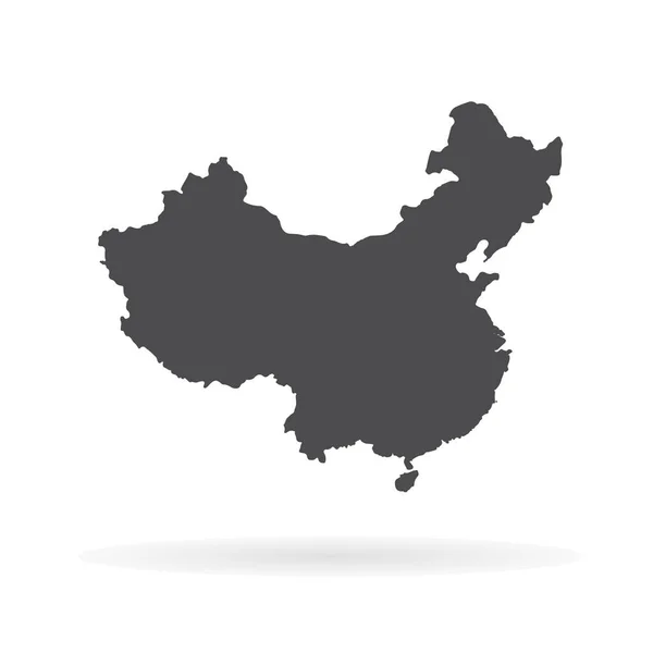 ベクトル マップ中国 分離ベクトル図です 白背景に黒 Eps — ストックベクタ