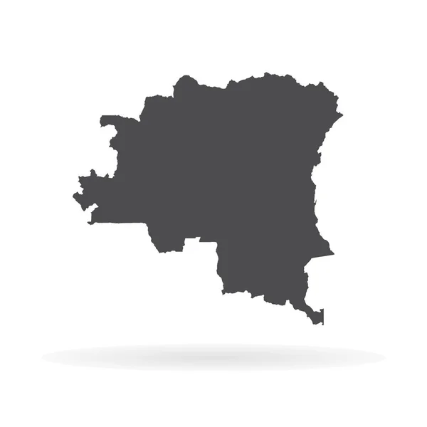 Mapa Vectorial República Democrática Del Congo Ilustración Vectorial Aislada Negro — Vector de stock