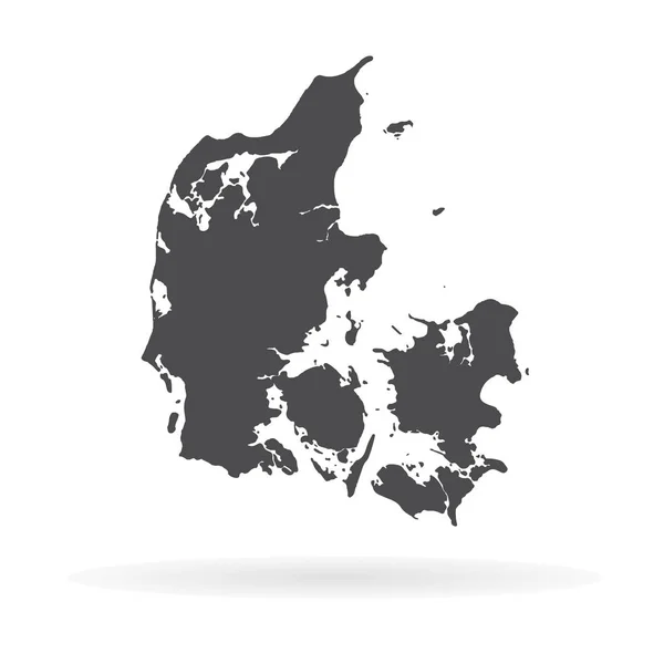Vector Χάρτη Δανία Απομονωμένη Διανυσματικά Εικονογράφηση Μαύρο Άσπρο Φόντο Εικονογράφηση — Διανυσματικό Αρχείο