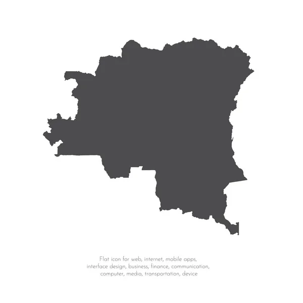 Mappa Vettoriale Repubblica Democratica Del Congo Illustrazione Del Vettore Isolato — Vettoriale Stock