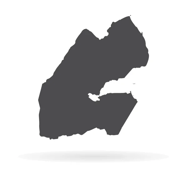 Mapa Vectorial Yibuti Ilustración Vectorial Aislada Negro Sobre Fondo Blanco — Vector de stock