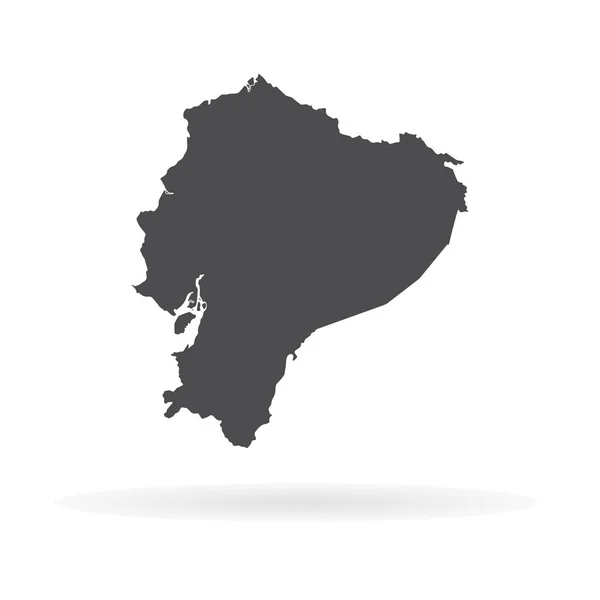 Mapa Vetorial Equador Ilustração Vetorial Isolada Preto Sobre Fundo Branco —  Vetores de Stock